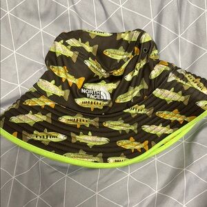 The North Face Fish Print Bucket Hat - Brown and Yellow